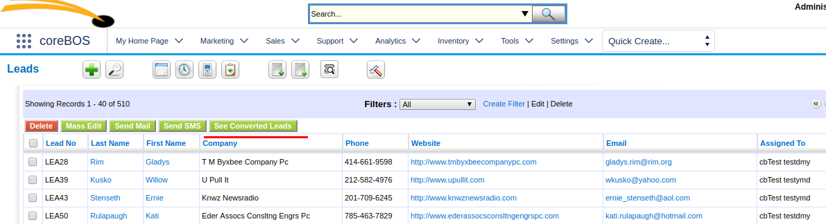 See Converted Leads