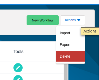 Workflow Action Menu