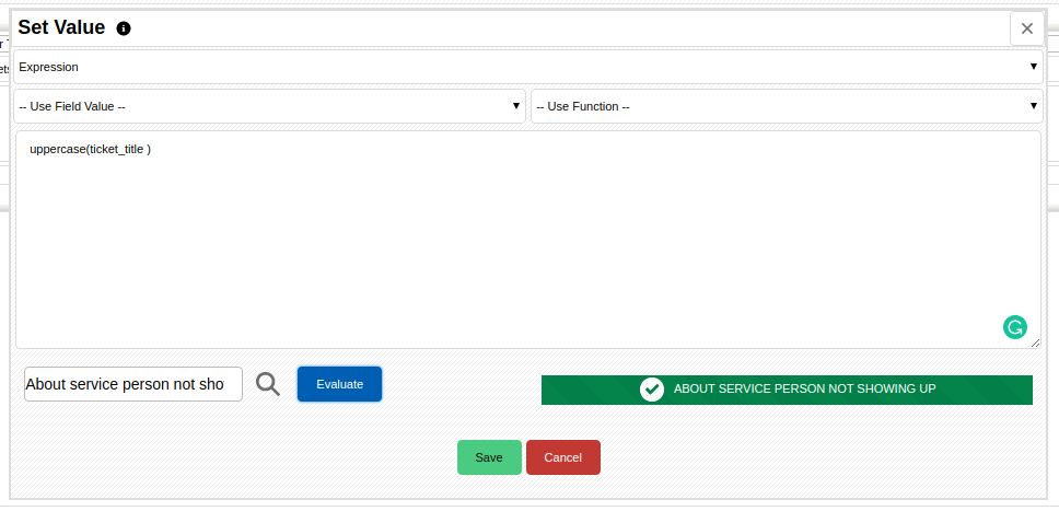 Workflow Expression Evaluation