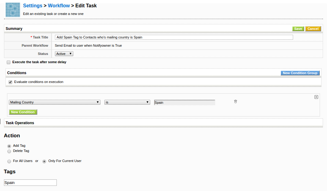 Tag Management in workflows