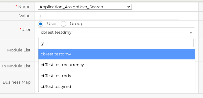 assigned user search