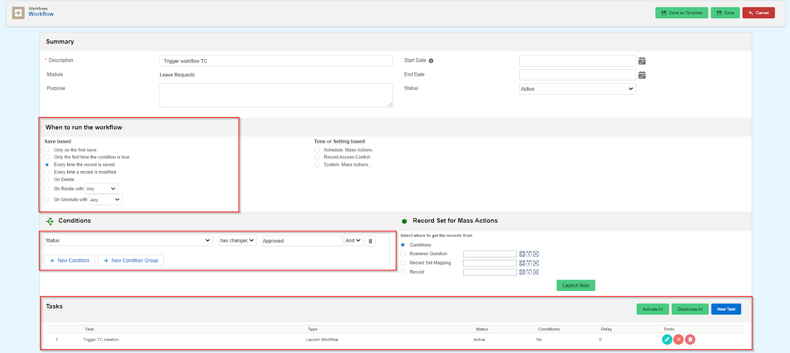 Leave Request record