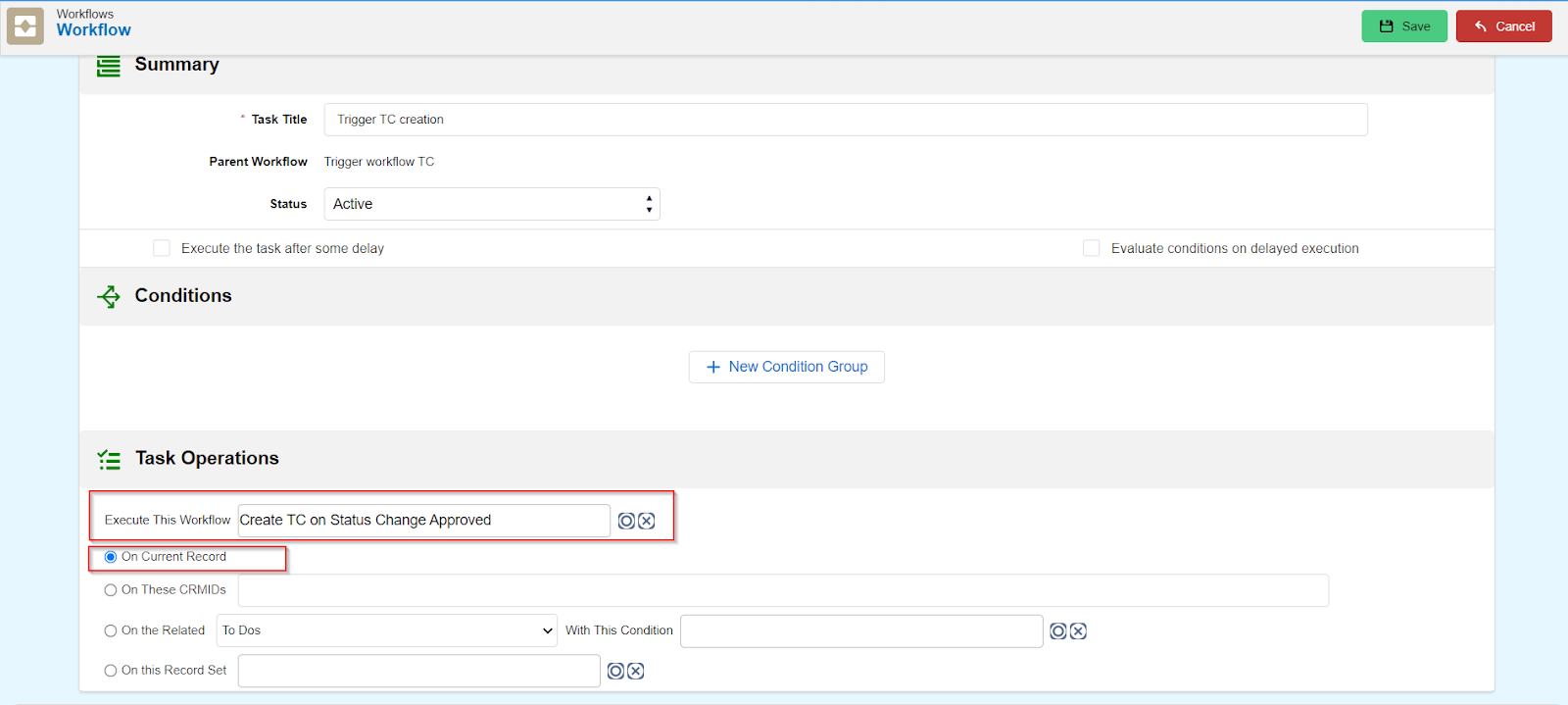 Launch Workflow task