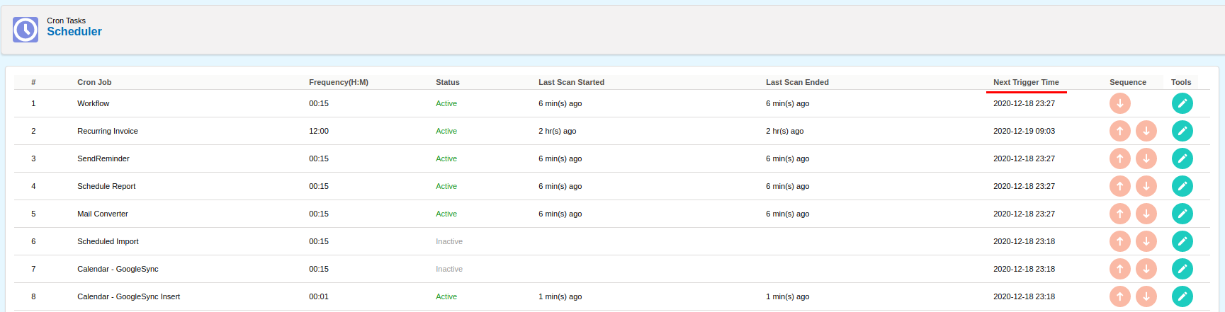 Next trigger time scheduled tasks