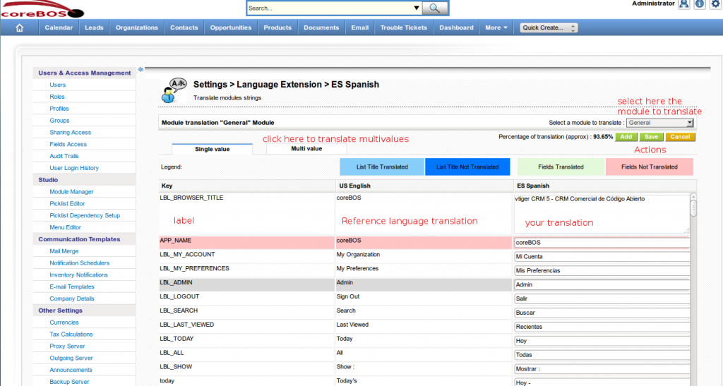 coreBOS Translator